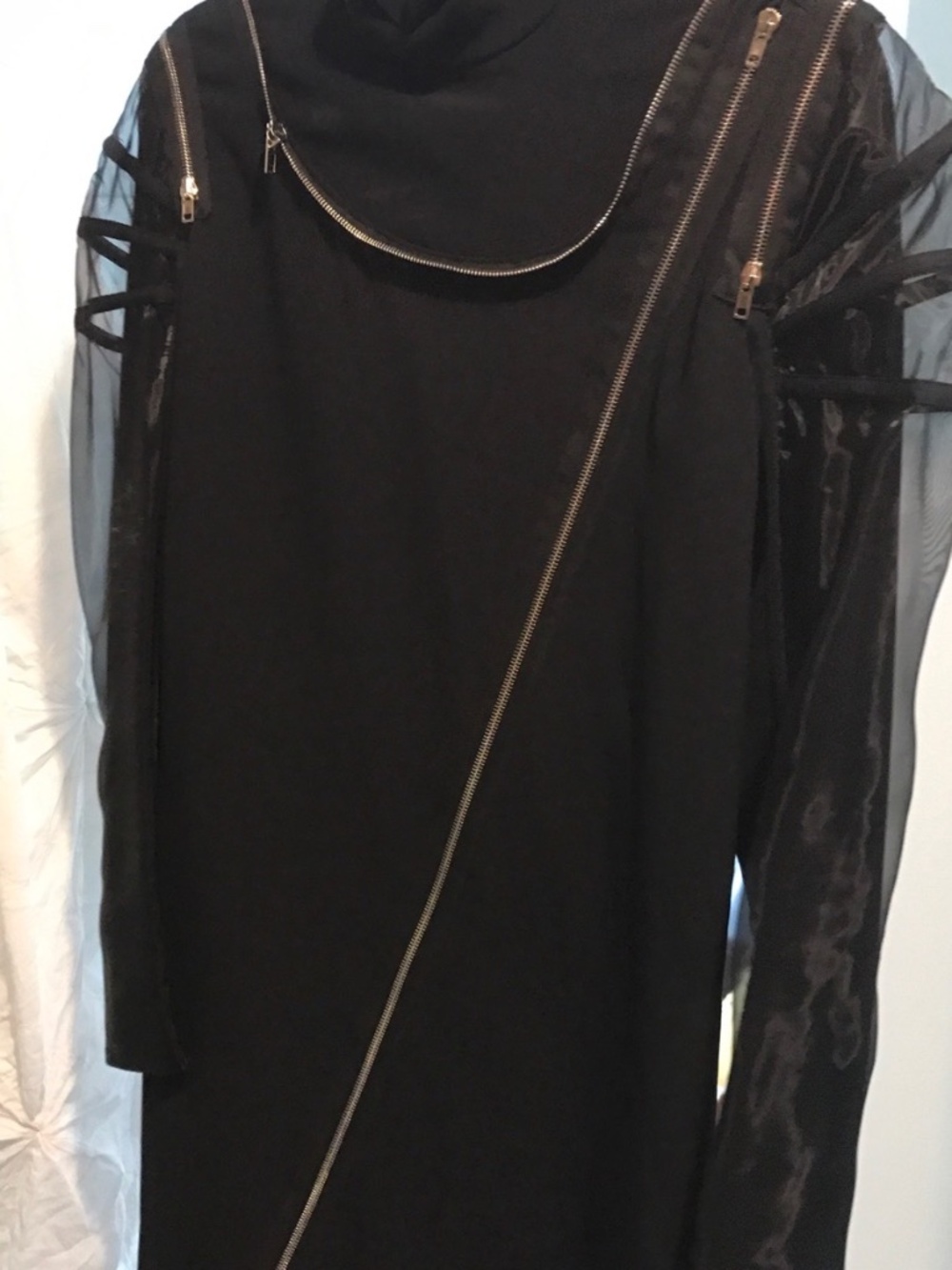 Jean Paul Gaultier Runway Black Tunic Dress With Zippers NWT
